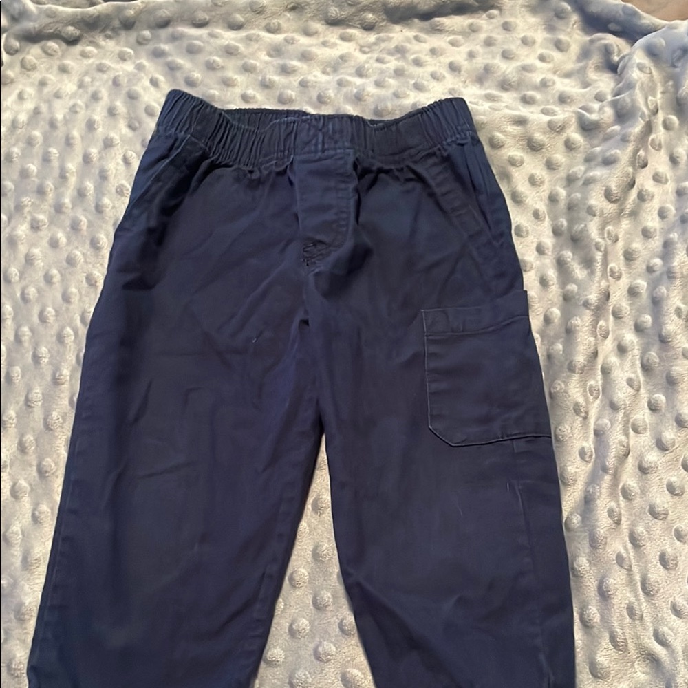 Navy Blue Elastic Waist Joggers